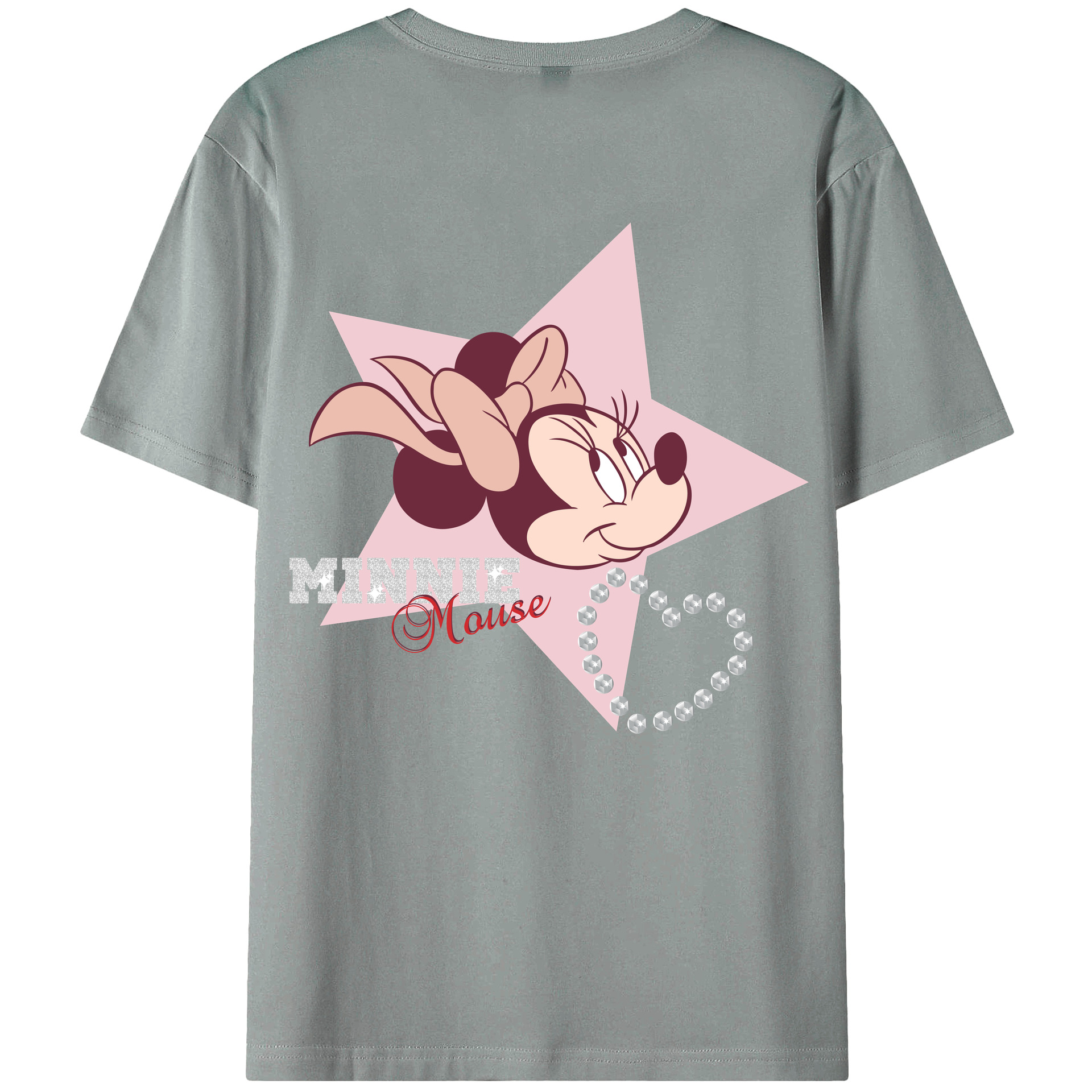 ミッキーマウス Mickey Mouse 綿100％ メンズ半袖Tシャツ（バックプリント） 通気性